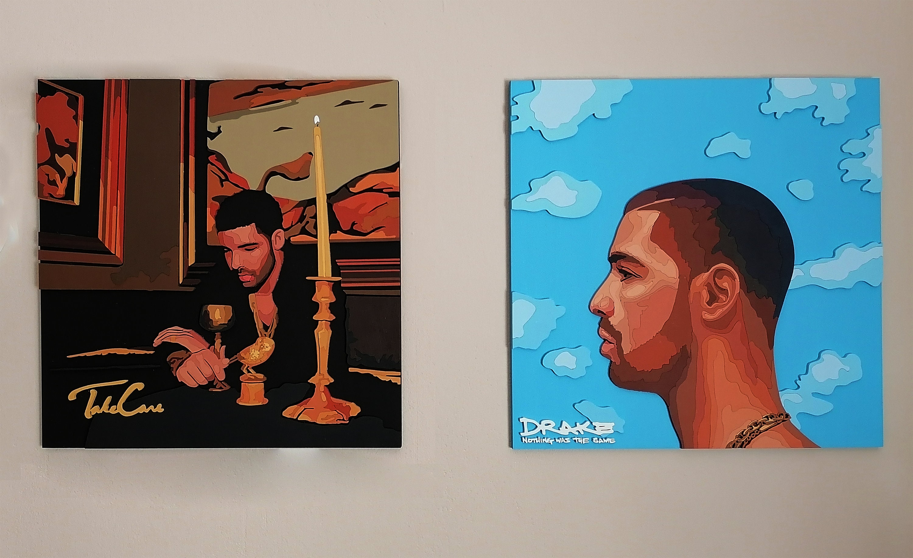 3D Drake Nothing Was the Same Album Art, Wall Art, 3D Wall Decor, Scroll Saw Art, Wood Art, 3D