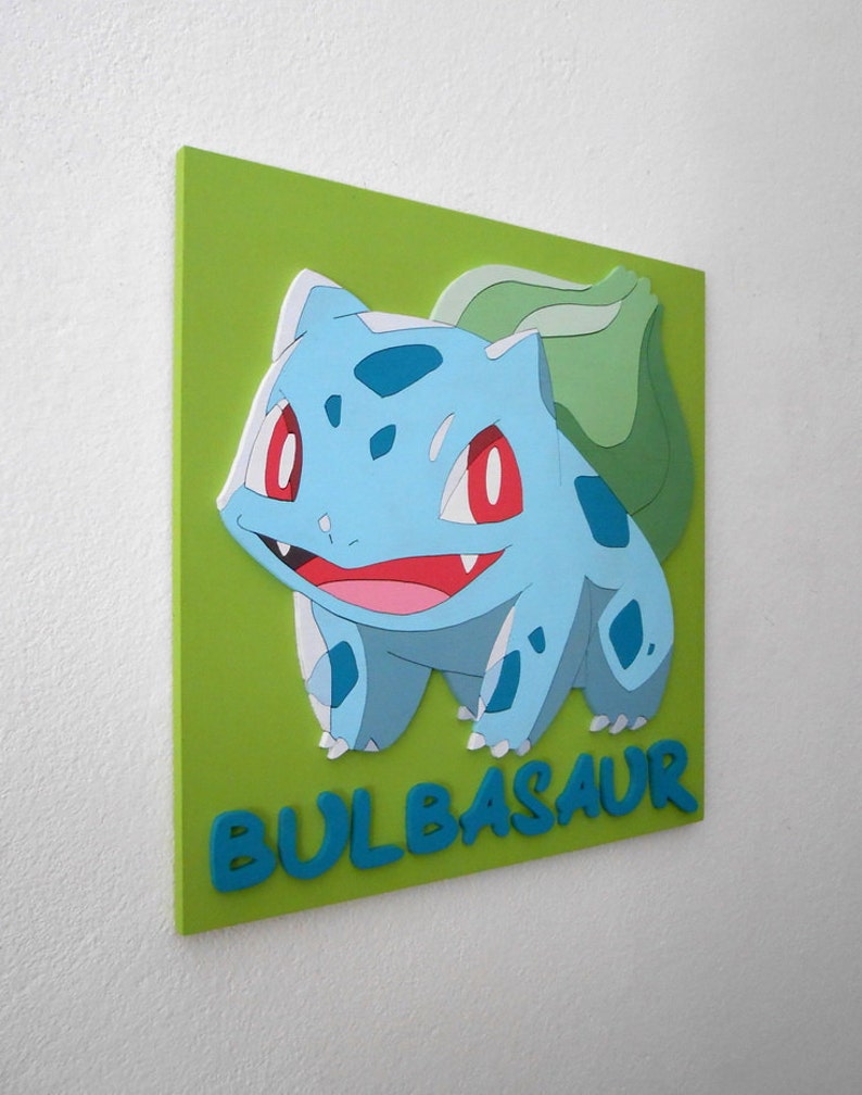 Bulbasaur Pokemon Wall Art 3D Wall Decor Scroll Saw Art Etsy