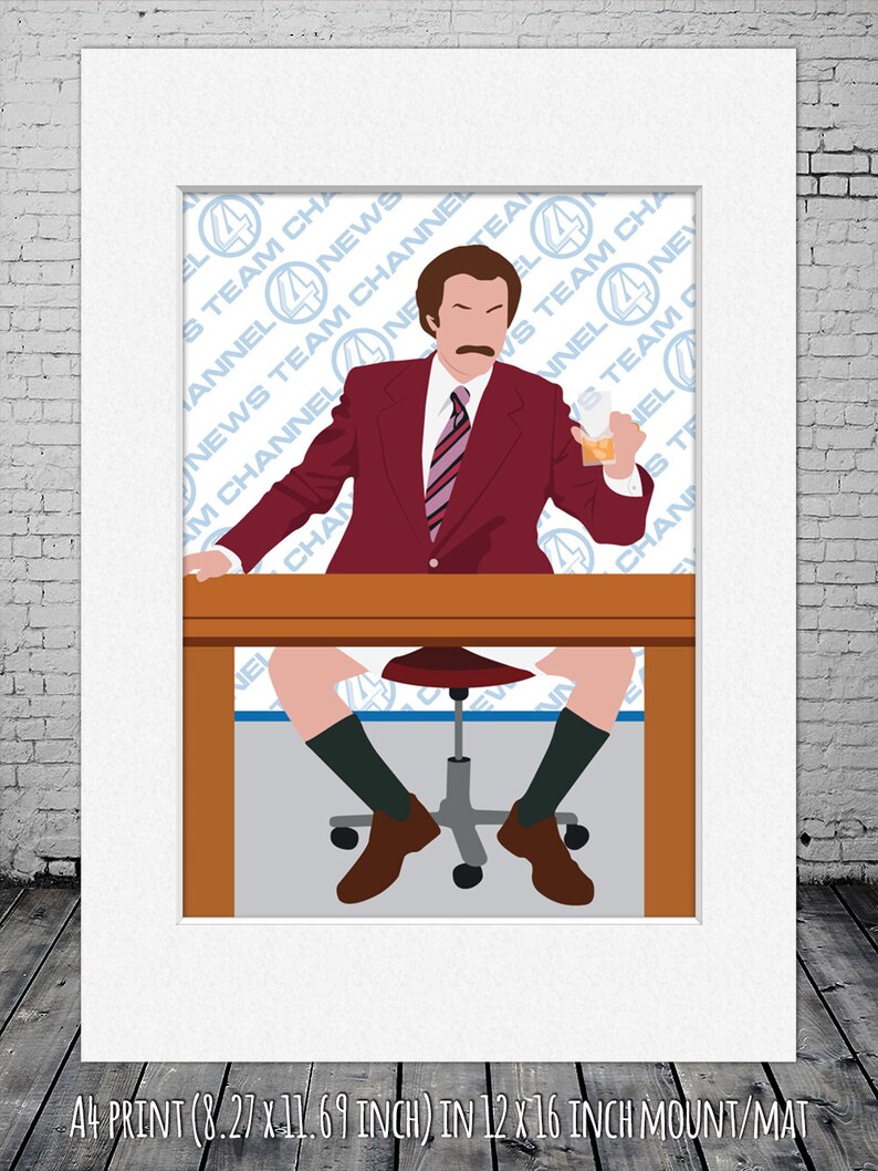 Ron Burgundy minimalist poster Ron Burgundy digital art | Etsy