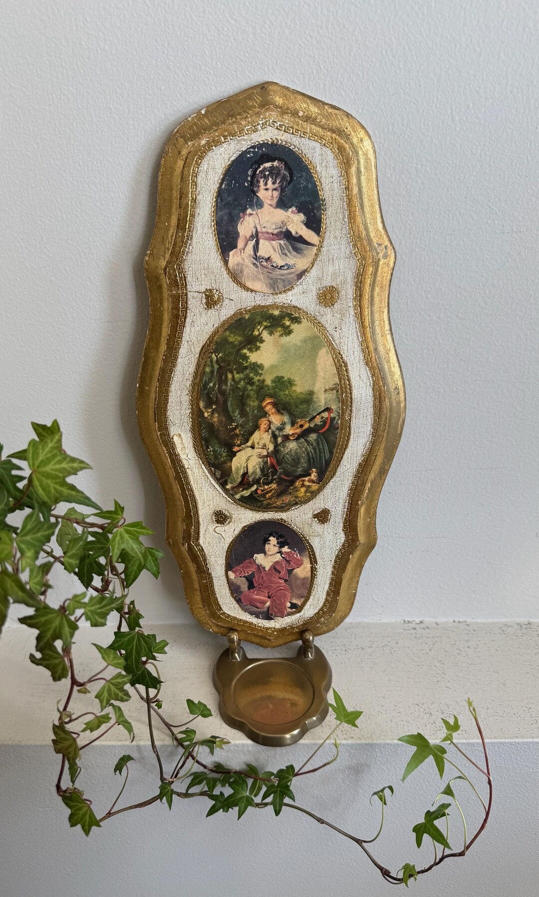 Vintage Italian Wood Plaque • Made in Italy Wall Art Decor • Florentine ...
