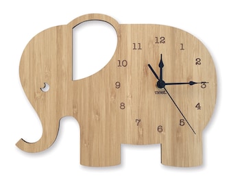 Elephant Clock | Wall Clock  | Laser cut Nursery & Kids Decor