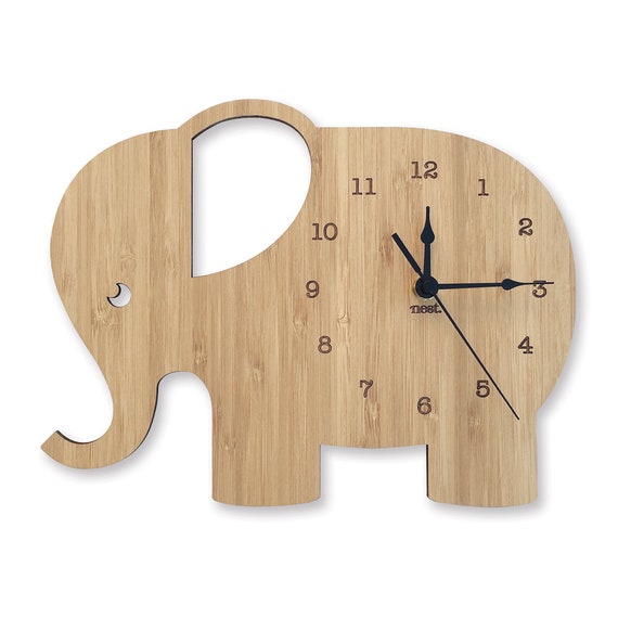 Elephant Clock Wall Clock Laser Cut Nursery Kids Decor Etsy