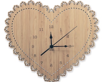 Heart Clock | Wall Clock | Laser cut Nursery & Kids Decor