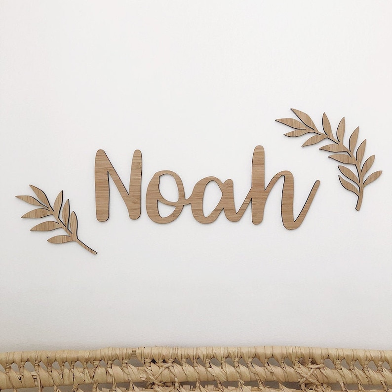 Personalised Wooden Name Sign MEDIUM Nursery /& Kids Decor Lasercut Name Plaque
