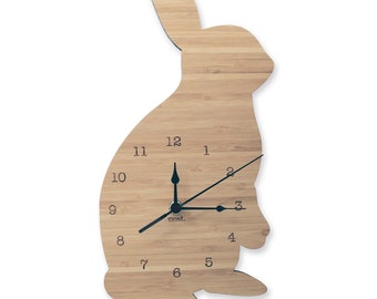 Rabbit Clock | Wall Clock | Laser cut Nursery & Kids Decor