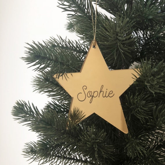 Personalised Christmas Mirror Ornament Christmas Decorations Etsy
