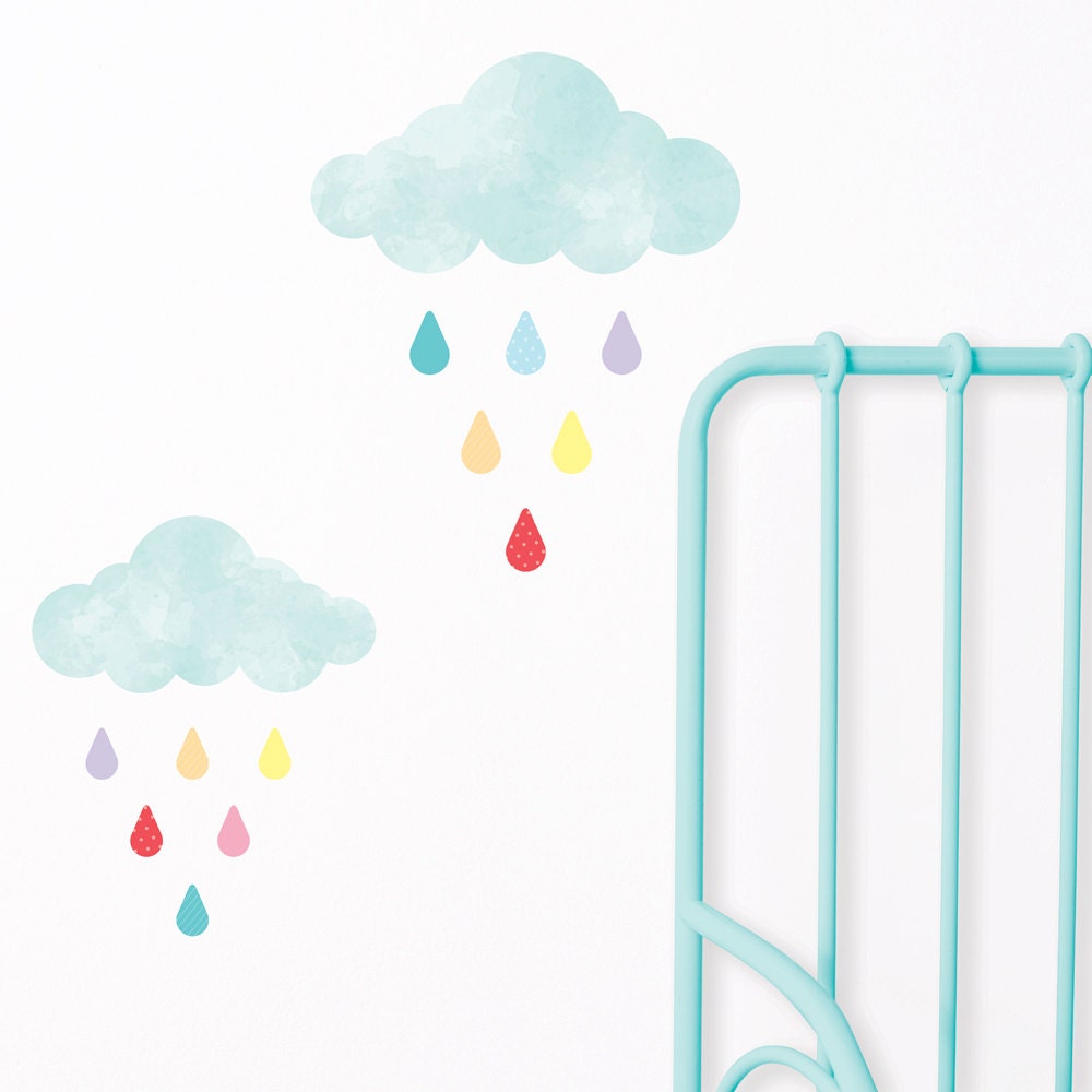 Les Jours de Pluie Tissu Wall Stickers | Decals Décoration Chambre Bébé et Enfant