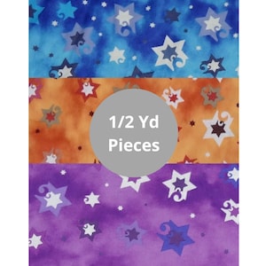 Jewish Fabric Pack 1/2 Yard Pieces of All 3 Colors Shown (1-1/2 Yards Total) / Jubilant Stars Fabric