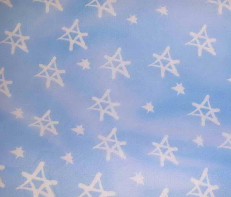 Star of David Jewish Fabric With White Stars on Blue Etsy