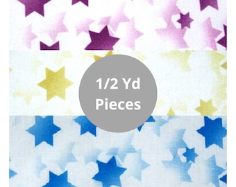 Jewish Fabric Pack 1/2 Yard Pieces of All 3 Colors Shown (1-1/2 Yards Total) / Stars of Light Fabric