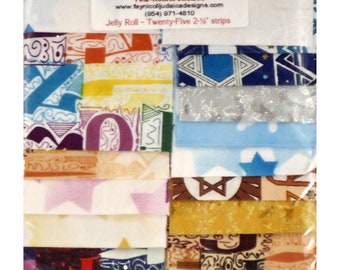 Jewish Fabric Jelly Rolls / 2-1/2" Strip Packs