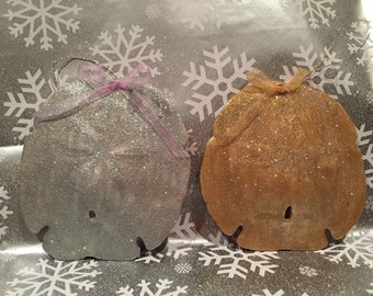 Painted Glittered Sand Dollar, Large