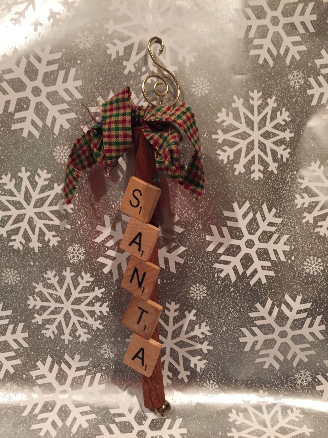 Unique Connamon Stick Scrabble Letter Ornament Etsy