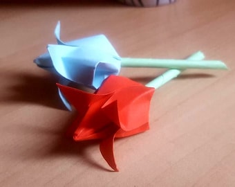 Origami rose bloom