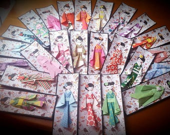 Origami geisha bookmark