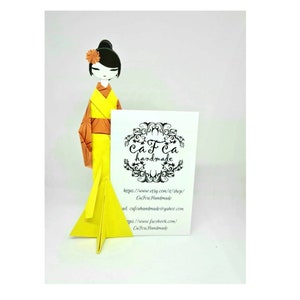 Handmade Japanese Origami Geisha Paper Doll Art Bookmarks - Etsy
