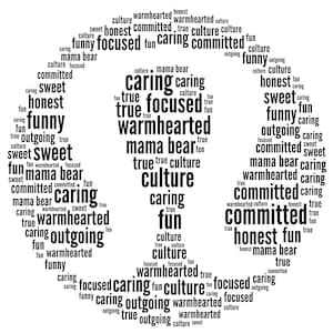 GIORNO SUCCESSIVO Logo personalizzato personalizzato forma word art wordle