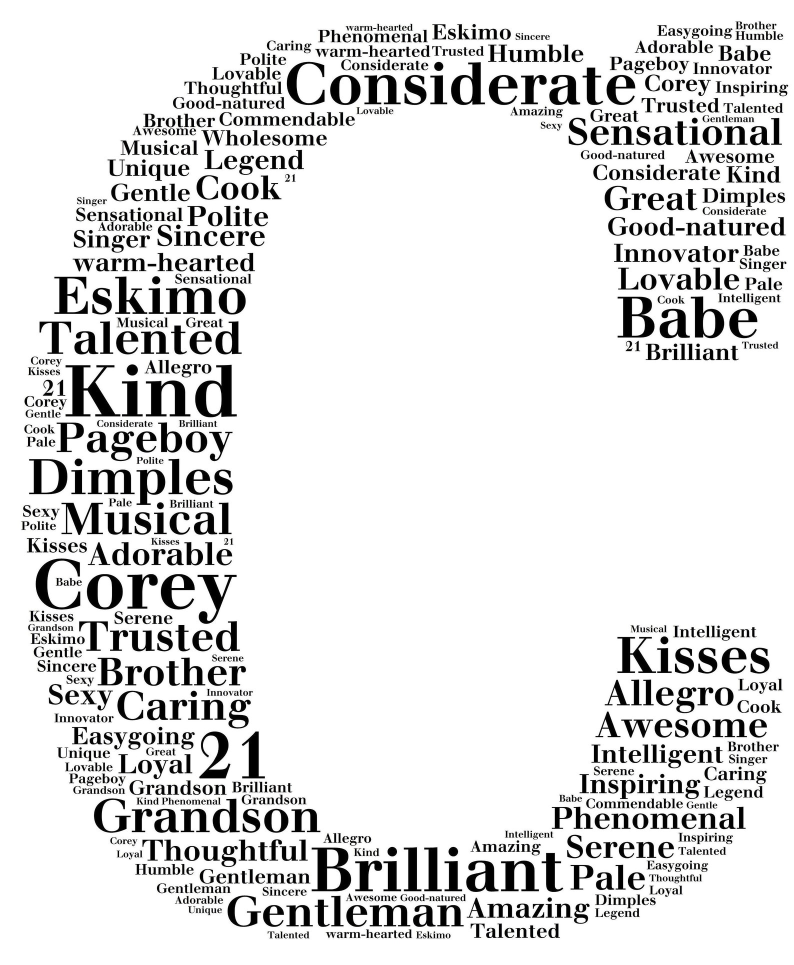 NEXT DAY Initial Letter Word Collage Wordle Word Cloud Etsy
