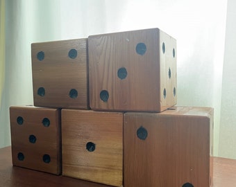 Giant Wooden Yard Dice Outdoor Lawn Game (5 dice)