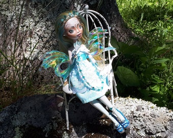 OOAK Monster High Lagoona Blue Doll with Angelina Film Wings