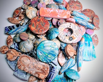 94 Piece Wholesale Lot of Handmade Polymer Clay Mixed Style and Colours