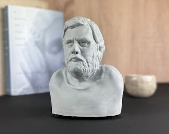 SLAVOJ ZIZEK Concrete Bust, Philosophy Gift, Slovenian Philosopher Sculpture