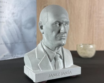 JANEZ JANŠA Premium Beton Büste | Slowenischer Regierungschef