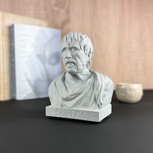 SENECA Premium Beton Büste, Römische Kaiser Statue, Geschenk für Stoische Philosophie