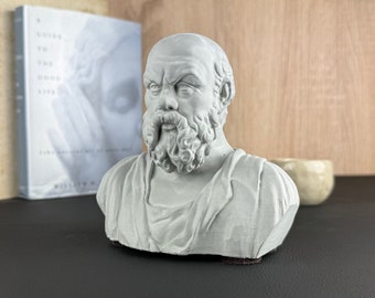 SOCRATES betonnen buste, Grieks-Atheense filosoof, premium klassiek oud geschenk, slim ministandbeeld