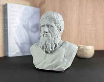 PLATO Concrete Bust, Greek Athenian Philosopher, Premium Classic Ancient Gift, Smart Mini Statue