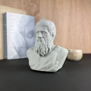 PLATO Concrete Bust, Greek Athenian Philosopher, Premium Classic Ancient Gift, Smart Mini Statue
