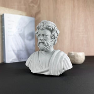EPICTETUS Premium Heavy Beton Büste | Altgriechischer Stoischer Philosoph
