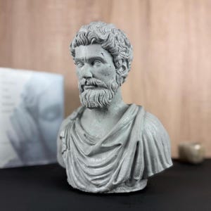 MARCUS AURELius Große schwere Premium Beton Büste, römische Kaiser Statue, stoische Philosophie Geschenk
