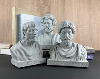 Marcus + Seneca + Epictetus | EPIC STOIC DEAL | Premium concrete busts