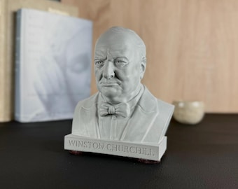 WINSTON CHURCHILL Heavy Premium Concrete Bust Statue