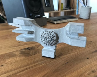 Concrete Brutalist WW2 Yugoslavia Monument Statue Replica Spomenik in Podgarić Croatia