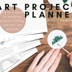 Art Project Planner, art tracker, Printable PDF, Instant Download, Letter Sized, creative planning, printable goal worksheet
