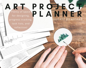 Art Project Intentional Planner, Printable PDF, Instant Download, Letter Sized, creative planning, goal worksheet