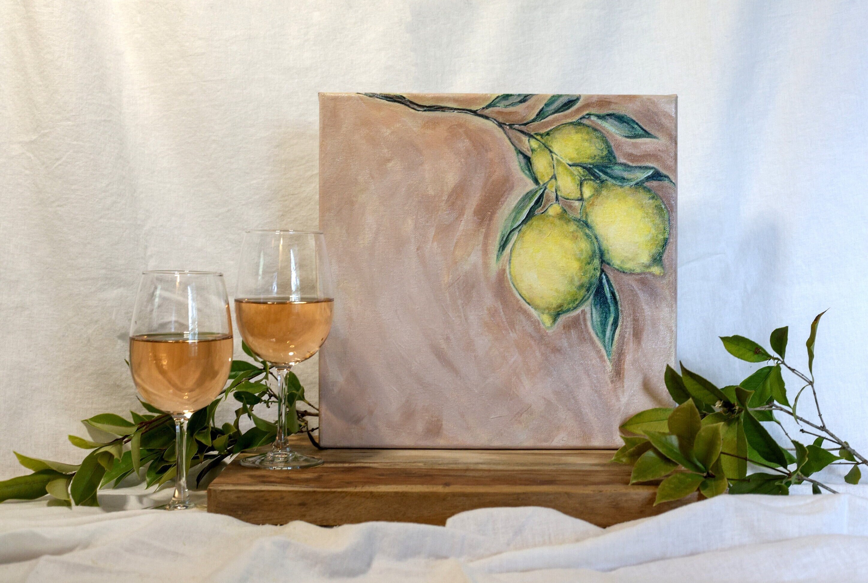 Menton Lemons ORIGINAL Art, 12x12 Acrylic on Stretched Cotton Canvas ...
