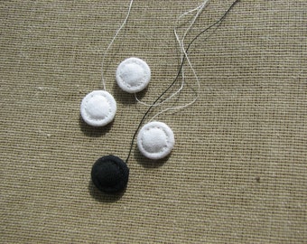 Plain linen Singleton buttons x 6, made to order, white or black, half inch / 12.5 mm, 17th 18th century re-enactment, Reproductions
