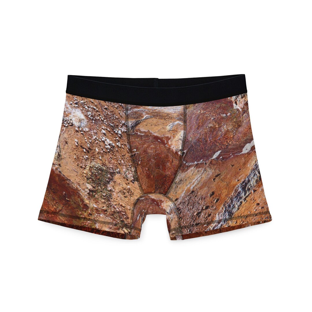 White Salt Men's Boxers, Cold Geyser Texture, Comfy Stretch Fabric, All ...