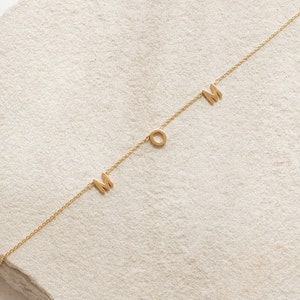 Mom Necklace by GracePersonalized - Initial Necklace with Curb Chain - Family Gift - Friend Gift - New Mom Gift | Ready-To-Ship *B0038-E08*
