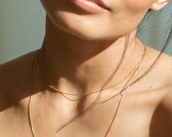 Box Chain Necklace by GracePersonalized- Minimalist Gold Necklaces - Layering Chain Necklaces *CADDY NECKLACE*