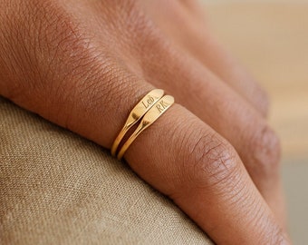 Custom Engraved Name Ring by GracePersonalized - Initial Ring - Short Bar Ring - Personalized Jewelry - Anniversary Couples Gift *A0014-E01*