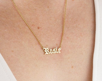 Gothic Name Necklace by GracePersonalized - Personalized Name Necklace - Old English Name Necklace - Gifts for Her *NYX NECKLACE*