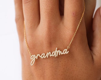 Pavé Grandma Necklace by GracePersonalized - Mother's Day Gifts *NAHOMIE GRANDMA NECKLACE*