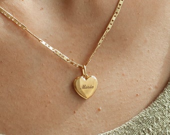 Collier coeur prénom personnalisé GracePersonalized - Collier prénom gravé personnalisé - Cadeaux pour maman * COLLIER GRAVURE EVA *