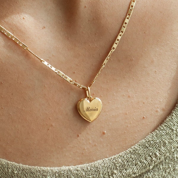 Custom Heart Necklace Etsy