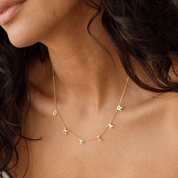 Custom Spaced Letters Necklace - Gold Name Jewelry - Meaningful Gift for Her | Grace Personalized