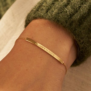 Custom Coordinates Bracelet by GracePersonalized - Engraved Coordinates and Message Bar Bracelet *D0015-E01*